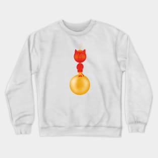 Japanese cat ornament on golden sphere Crewneck Sweatshirt